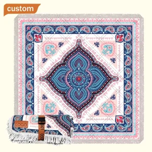 Custom Design Oxford Picnic Blanket with Tassel Waterproof Camping Portable Foldable Beach Mat