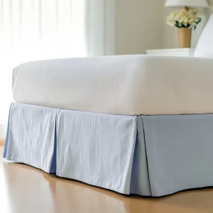 Custom Design Plain Blank Simple Style Pure Linen Fabric Adjustable Bed Skirts for Home Hotel