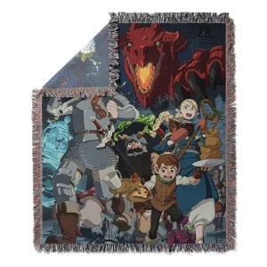Custom Design Polyester Cotton Cartoon Anime Pattern Woven Tapestry Throw Blanket With Tassel