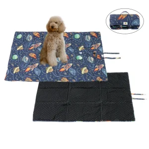 Custom Design Portable Waterproof Pet Mat Foldable Anti slip Oxford Dog Bed Cushion for Travel Outdoor Camping