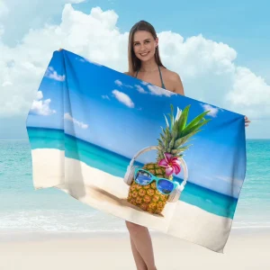 Custom Design Reactive Printed Large Oversized Jacquard Logo Beach Towel for Swimming