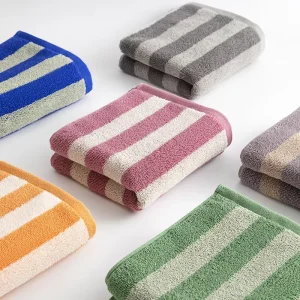 Custom Design Thick Jacquard Striped Woven Cotton Extra Large Beach Towel