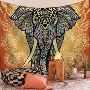 Custom Design UV Print Modern Washable Eco Friendly Background Knitted Hanging Tapestry Bedroom Wall Blanket for Party Decor