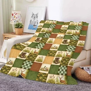 Custom Design Wildlife Patchwork Mallard Duck Flannel Blanket K POP Flannel Cozy Super Soft Throw Blanket