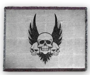 Custom Design Woven Tapestry Throw Blanket Four Seasons Use Cotton Polyester Blend Portable & Foldable