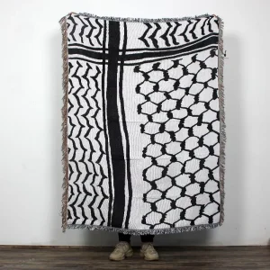 Custom Design and Logo Jacquard Woven Throw Soft 35% Cotton 65% Polyester Modern 130x160cm Home Decor Tapestry Blanket
