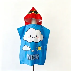 Custom Designed Children’s Hooded Towel Summer Beach Bathrobe Towels Microfiber Children Poncho Beach Towels