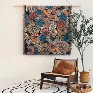 Custom Designed Cotton Woven Tapestry Blanket Modern Home Decor Wearable Throw Widely Used for Festivals
