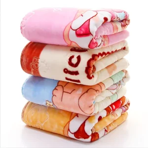 Custom Designed Double Sided Raschel Print Plush Blanket Warm Knitted Throw for Kids