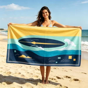 Custom Designed Luxury Microfiber Sports Eco Friendly Quick Dry Summer Beach Towel Custom Logo Outdoor Travel Camping Towel