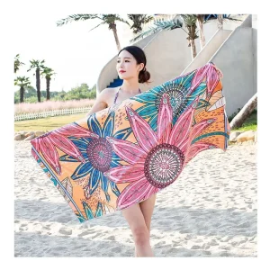 Custom Designed Person Non Sand Micro Fiber Beach Towel With Pocket