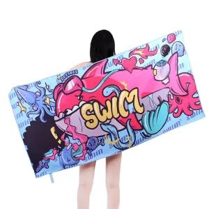 Custom Designed Soft Shawl Hooded Beach Towel Quick Drying Sand Free for Summer for Gym Use Sand Resistant Feature Bag Included