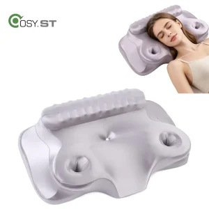 Custom Detachable Dual Layer Memory Foam Neck Pillow Adjustable Height Massage Bolster Cooling Fabric Orthopedic Cervical Pillow