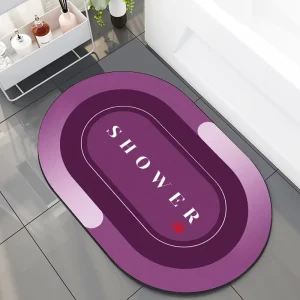 Custom Diatom Mud Anti Slip Super Absorbent Washable Pet Friendly Bathroom Floor Bath Mat