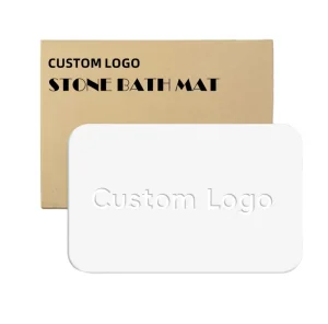 Custom Diatomite Stone Bath Mat Non Slip Super Absorbent Quick Dry Shower Floor Mat for Bathroom Tub Kitchen