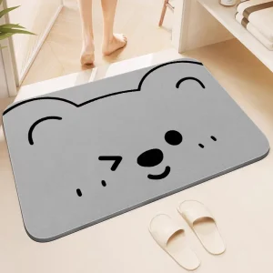 Custom Diatomite Stone Bath Mat Non Slip Super Absorbent Quick Dry Shower Floor Mat with UV Print Pattern for Bathroom Kitchen