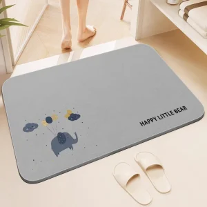 Custom Diatomite Stone Bath Mat UV Print Patterns Non-Slip Super Absorbent Quick Dry Shower Floor Mat for Bathroom Tub Kitchen