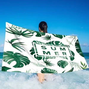 Custom Digital Print Logo Summer Microfiber Beach Towel Super Quick Dry Soft Lightweight Eco Friendly