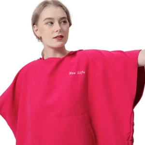 Custom Digital Print Microfiber Adult Surf Poncho Women Hooded Towel Summer Surfing Poncho