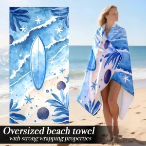 Custom Digital Printed Beach Towel Sublimation Logo Quick Dry Waffle Beach Towel Custom Absorbent Beach Towel