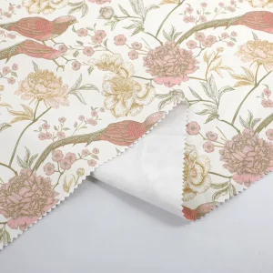 Custom Digital Printed Cotton Satin Woven Fabric Lightweight 180g/m 145cm Width for Dresses