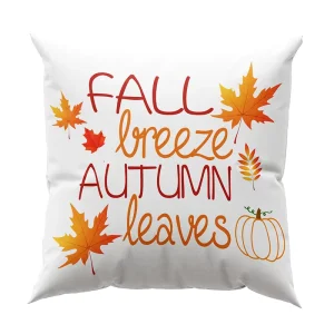 Custom Digital Printed Eco Friendly Washable Throw Pillow 100% Cotton Filling Cotton Polyester Fall Design Letter Home Hotel