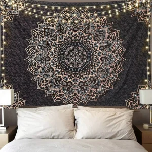 Custom Digital Printed Polyester Boho Bohemian Mandala Indian Hippie Wall Hanging Tapestry for Home Decor