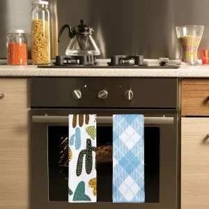 Custom Digital Printing Reusable Microfiber Absorbent Kitchen Tea Waffle Towel Bar Towels Pattern Microfiber Dish Cloth