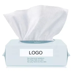 Custom Disposable Dry and Wet Purpose Facial Tissue Soft Natural Cotton Towel for Makeup Non Woven Fabric OEM Household Item