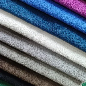 Custom Dobby Knitted Microfiber Sofa Fabric 100% Polyester Home Textile Tear Resistant EN Certified