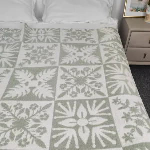 Custom Double Feather Yarn Knitted Blanket Snow Pattern Sofa Cover for Christmas