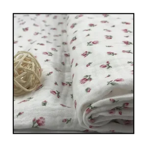 Custom Double Gauze Cotton Muslin Fabric 120gsm Combed Yarn Woven Technique Screen Printed Bubble Fabric for Boy Girl Pillows