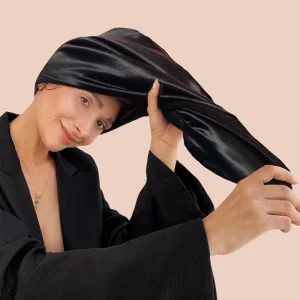 Custom Double Layer Mulberry Silk and Microfiber Hair Drying Towel Wrap 100% Silk Hair Towel Turban