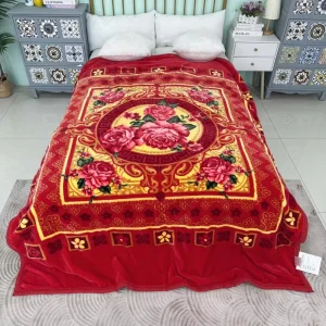 Custom Double Layer Thick Fleece Throw Printed Embossed Plush Raschel Blanket For Bed Home