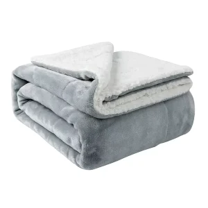 Custom Double Layer Winter Super Thick Soft Warm Polyester Plush Sherpa Flannel Throw Blankets