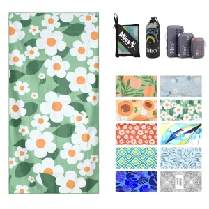 Custom Double Sided Novelty Modern Quick Dry Environment Friendly Sand Free Recycled Microfiber Beach Towel
