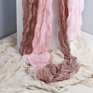 Custom Durable Versatile Crinkled Pleated Sheer Polyester Fabric for Party Decor Women’s Apparel Embellishments