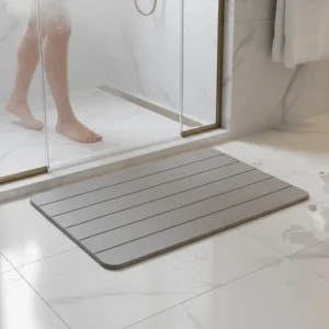 Custom Eco Friendly Diatomite Bath Mat Non Slip Wave Engrave Pattern Bathtub Mat for Home Use Water Proof Absorbent