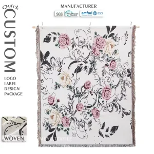 Custom Eco-Friendly Four Seasons Tapestry Woven Blanket Picnic Blanket Portable Anti-Pilling Custom Design OEM ODM