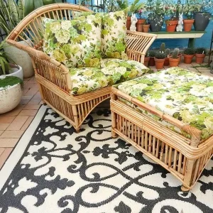 Custom Eco Friendly Geometric Pattern Outdoor Rug & Mat Waterproof Polypropylene Anti UV for Patio Garden Picnic & Home Use