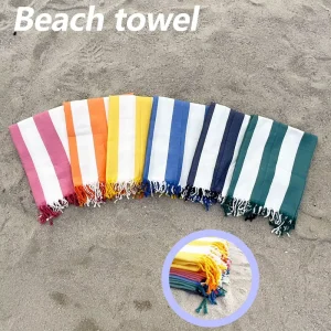 Custom Eco Friendly Quick Dry Luxury Turkish Jacquard Peshtemal Fouta Sarong Beach Towels Set 100% Cotton