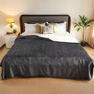 Custom Electric Heated Blanket Plush Fleece Heated Throw Multiple Heat Levels Timer Setting Cold Weather Home Use