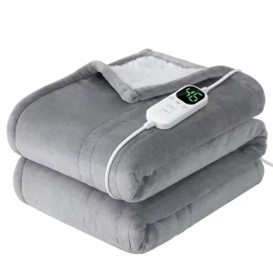Custom Electric Heated Blanket Sherpa Heated Throw Blanket with Auto Shut Off for Winter Home and Office