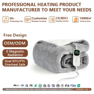 Custom Electric Throw Blanket Heated Blankets 100 240V EU UK US Plug Machine Washable OEM ODM Electric Heating Throw