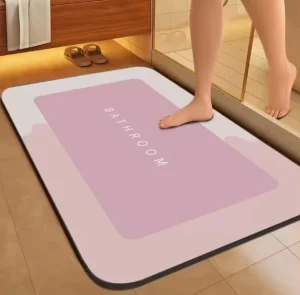 Custom Elegant Floral Rubber Bathroom Mat Modern Non Slip Absorbent Diatomite Rug for Toilet and Door Fast US Shipping