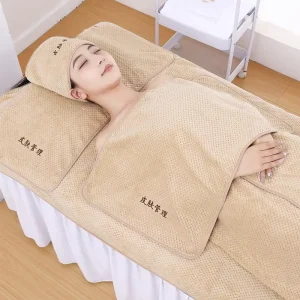 Custom Embroidered Logo Microfiber Bath Towel Set High End Luxury Hotel Spa Salon and SPA Quick Dry Feature