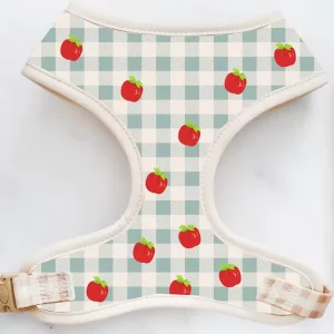 Custom Embroidered Plaid Dog Harness Vest Fashion Padded Quick Release Soft Breathable Mesh Pet Walking Harness for Dogs