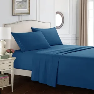 Custom Embroidered Solid-Color Bedding Polyester Microfiber White Hotel Flat Sheet and Fitted