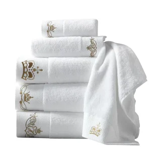 Custom Embroidery 100% Cotton Hand Towel Towel Bath Set White Large Hotel Bath Towels