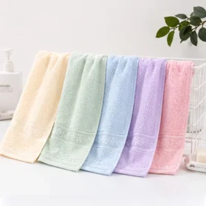 Custom Embroidery Eco Friendly Organic Antimicrobial Quick Dry 350-499GSM Solid Color Cotton Towel Set for Spa Salon Daily Use